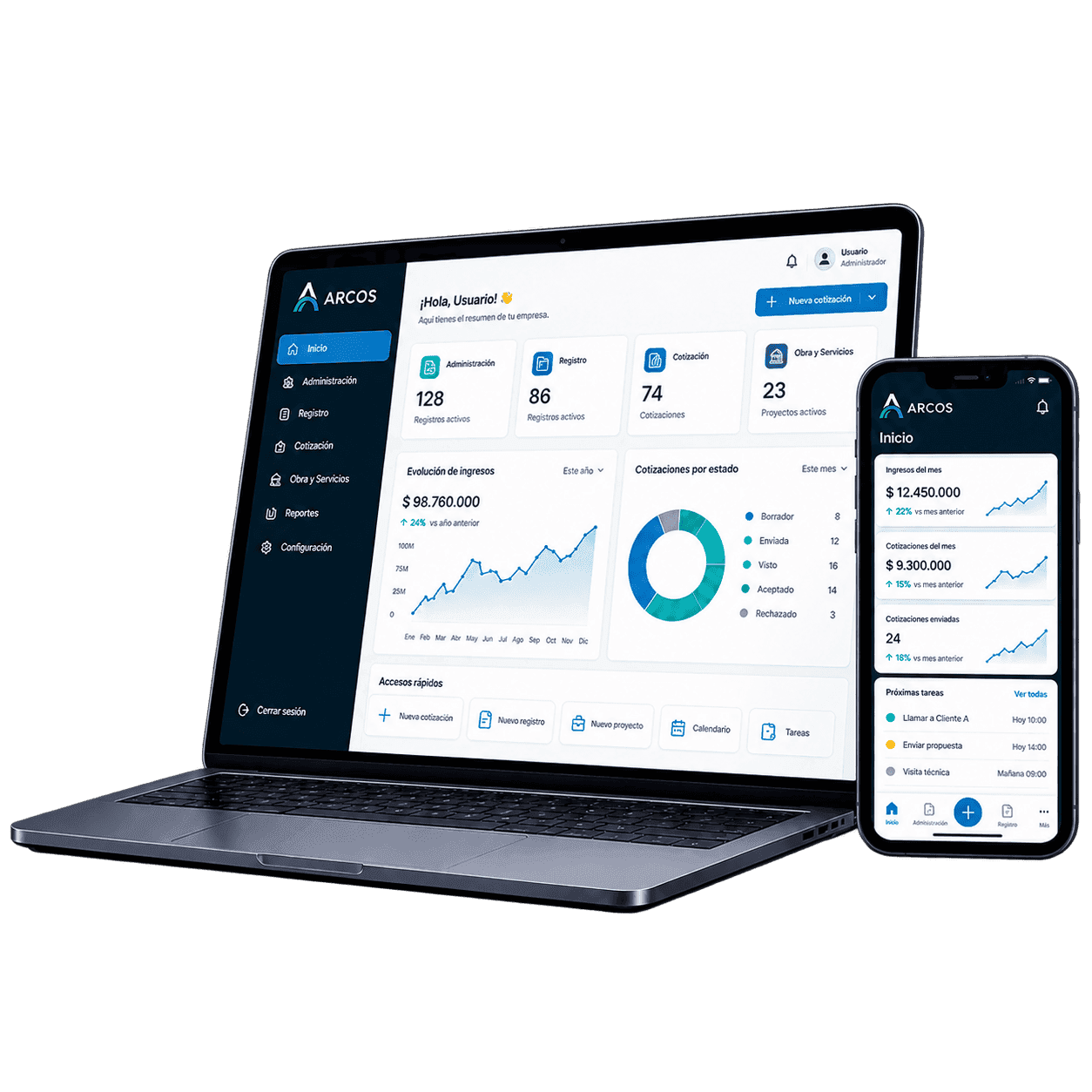 Portal Pynex Servicios en computadora y celular